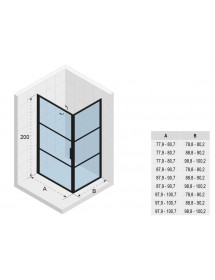 Cabine de douche d'angle GRID 201 RIHO 100x100 x200cm