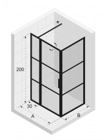 Cabine de douche d'angle GRID 203 RIHO 130x100 x200cm