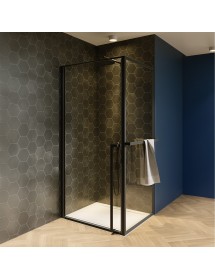 Cabine de douche d'angle LUCID 201 RIHO 80x80 x200cm avec porte battante