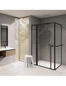 Cabine de douche d'angle LUCID 203 RIHO 110x80 x200cm avec porte battante