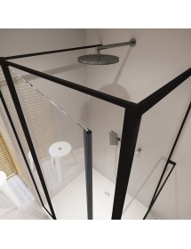 Cabine de douche d'angle LUCID 203 RIHO 130x100 x200cm avec porte battante