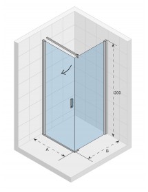 Cabine de douche d'angle NOVIK 201 RIHO 80x90 x200cm avec porte battante
