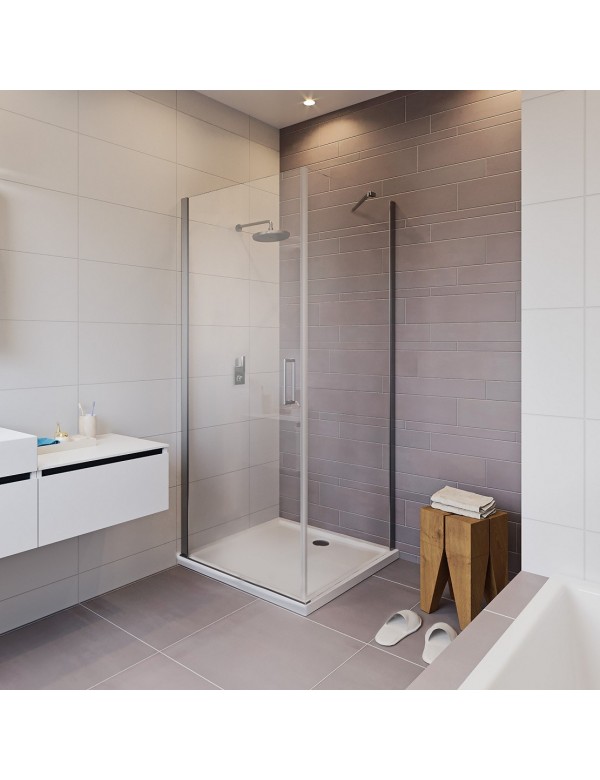 Cabine de douche d'angle NOVIK 201 RIHO 100x120 x200cm avec porte battante