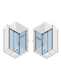 Cabine de douche d'angle OCEAN 203 RIHO 100x80 x200cm avec porte coulissante