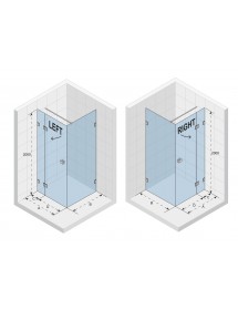 Cabine de douche d'angle SCANDIC NXT 203 RIHO 100x100 x200cm à charnière chromée
