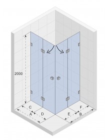 Cabine de douche d'angle SCANDIC NXT 207 RIHO 90x90 x200cm à charnière noire