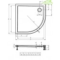 Receveur de douche acrylique quadrant  RIHO DAVOS 285 100x100x4,5 cm avec pieds et tablier