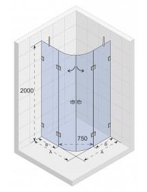 Cabine de douche ¼ de cercle SCANDIC NXT 309 RIHO
