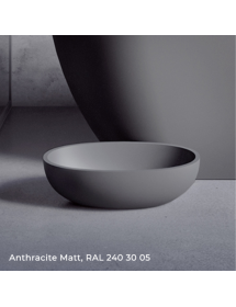 Vasque à poser gris mat ESCALA RIHO 55x32 cm solid surface