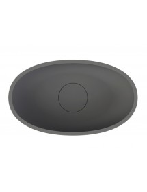 Vasque à poser gris mat ESCALA RIHO 55x32 cm solid surface