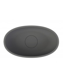 Vasque à poser gris mat ESCALA RIHO 55x32 cm solid surface