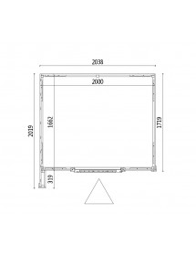 Abri de jardin moderne BRATEK à bardeau noir 203,8x201,9 H. 229 cm coloris mélèze