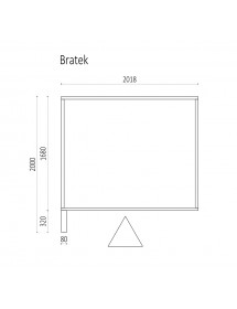 Abri de jardin moderne BRATEK à bardeau noir 203,8x201,9 H. 229 cm coloris mélèze