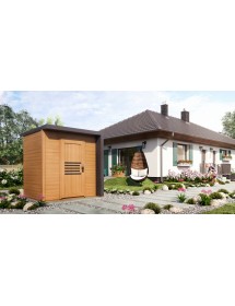 Maison de jardin BRATEK en bois épicéa bardeau noir 203,8x201,9 H. 229 cm