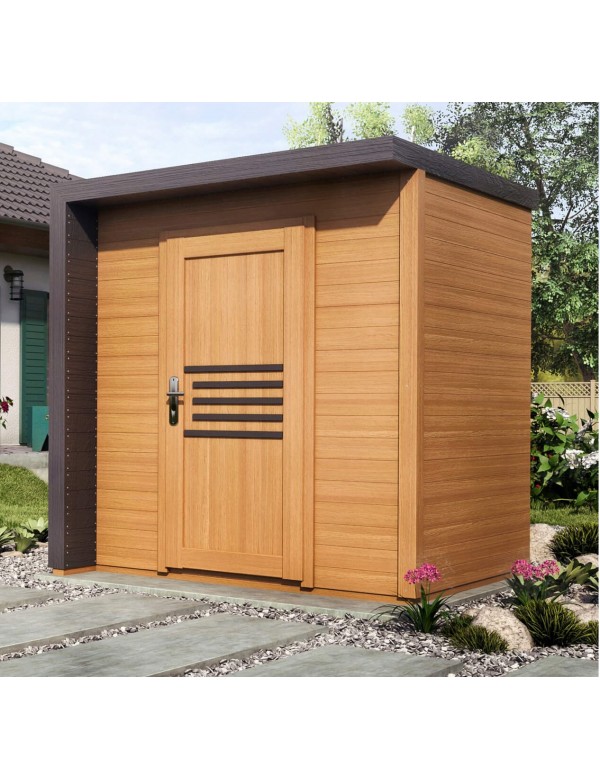 Maison de jardin BRATEK en bois épicéa bardeau noir 203,8x201,9 H. 229 cm