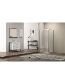 Paroi de douche SANTORINI 90 x200cm profilé chromé