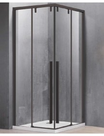 Paroi de douche SANTORINI 90x200cm profilé noir