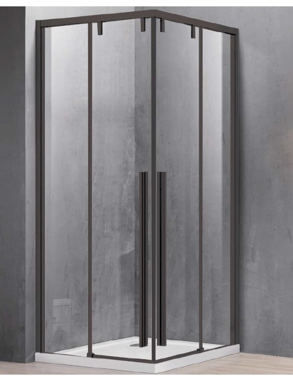 Paroi de douche SANTORINI 90x200cm profilé noir