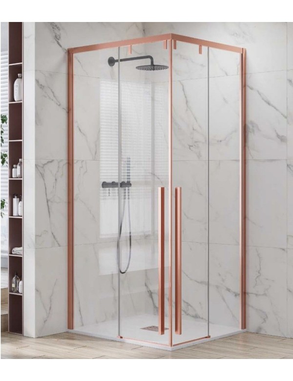 Paroi de douche coulissante SANTORINI 70 x200cm profilé rose gold