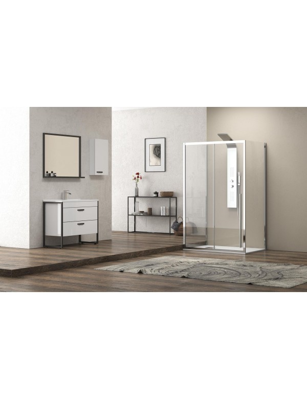 Cabine de douche SANTORINI 400 140x80 x200cm profilé chromé