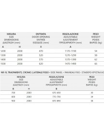 Cabine de douche SANTORINI 400 140x90 x200cm profilé chromé