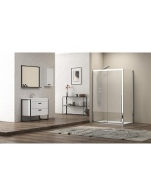 Cabine de douche SANTORINI 400 150x70 x200 cm profilé chromé