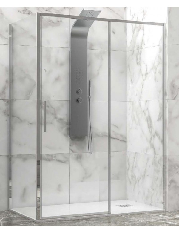 Cabine de douche LEA 400 110x90 x200 cm profilé chromé