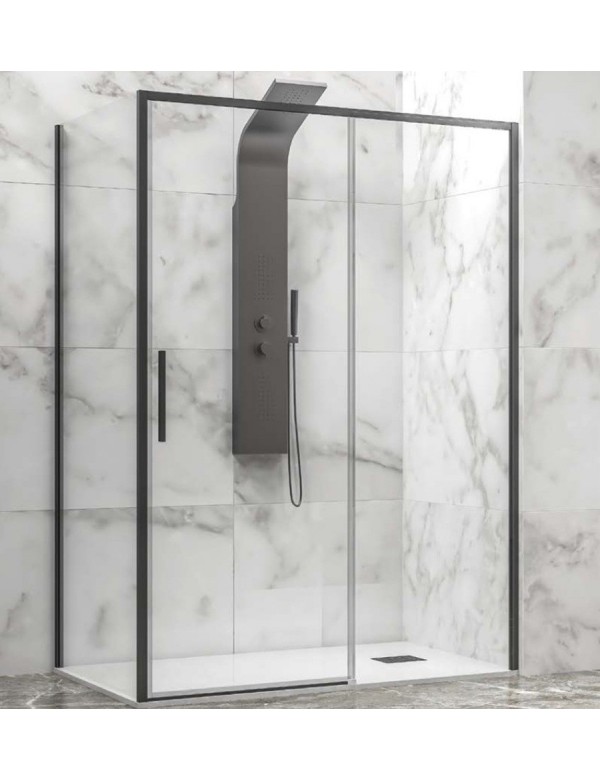 Cabine de douche LEA 400 110x90 x200 cm profilé noir