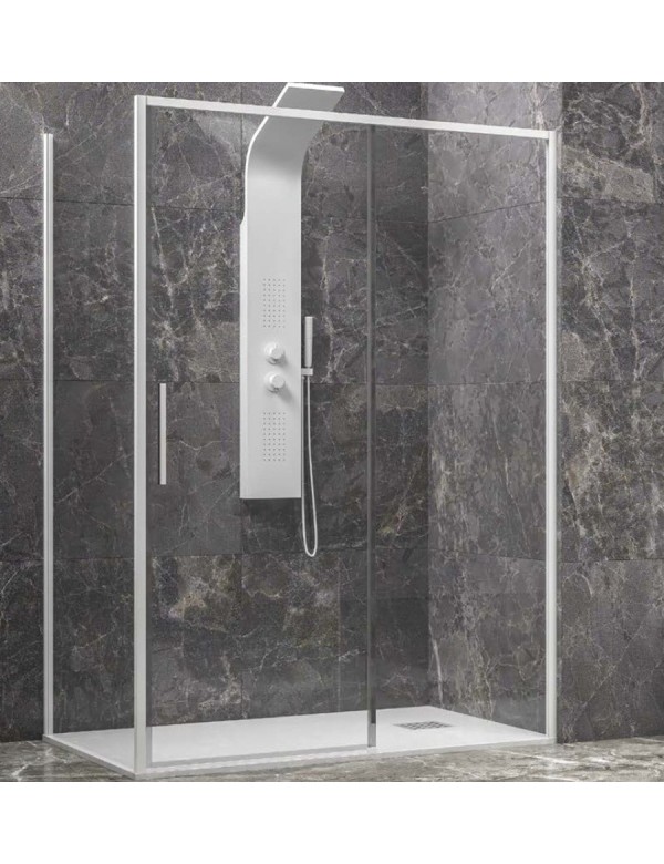 Cabine de douche LEA 400 130x75 x200 cm profilé blanc