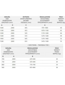 Cabine de douche LEA 400 140x80 x200 cm profilé blanc