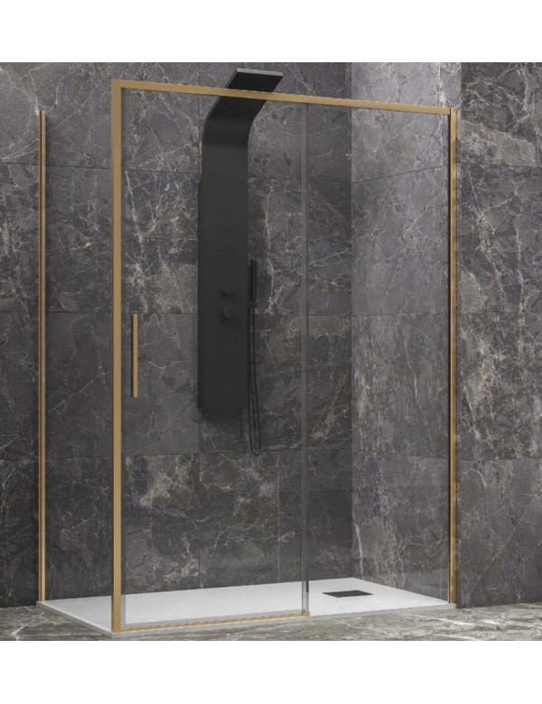 Cabine de douche LEA 400 110x90 x200 cm profilé doré