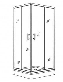 Cabine de douche carrée NEW FLORA 100 80x80 x180 cm