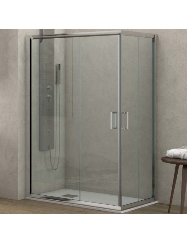 Cabine de douche rectangulaire NEW FLORA 100 90x130 H.180 cm