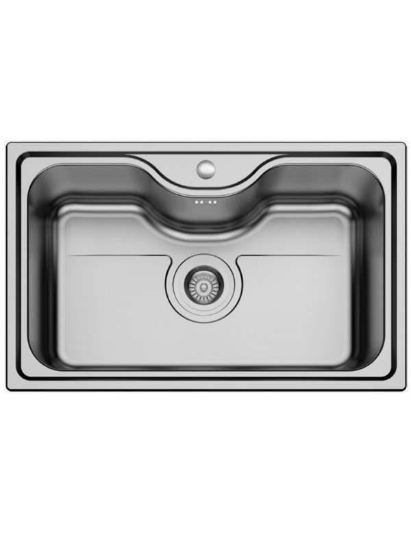 Évier à encastrer 1 bac en acier inoxydable satiné BACHACHE 80x50 cm avec bonde et siphon Évier à encastrer 1 bac en acier inoxydable satiné BACHACHE 80x50 cm avec bonde et siphon