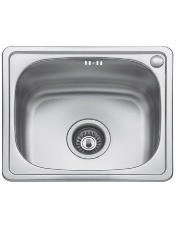 Évier 1 bac en acier inoxydable BE avec bonde et siphon 44x38 cm Évier 1 bac en acier inoxydable BE avec bonde et siphon 44x38 cm