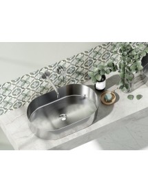 Lavabo oval à poser JUPITER 55x35x11,5 cm en acier inoxydable