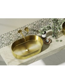 Lavabo oval à poser JUPITER 55x35x11,5 cm en acier inoxydable