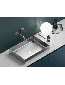 Lavabo à poser SATURN 55x38x10 cm en acier inoxydable brossé
