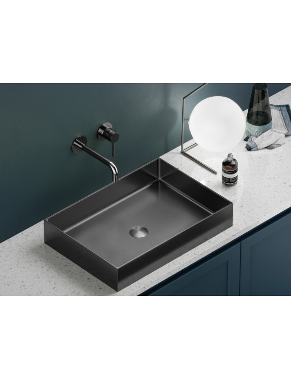 Lavabo à poser SATURN 55x38x10 cm en acier inoxydable