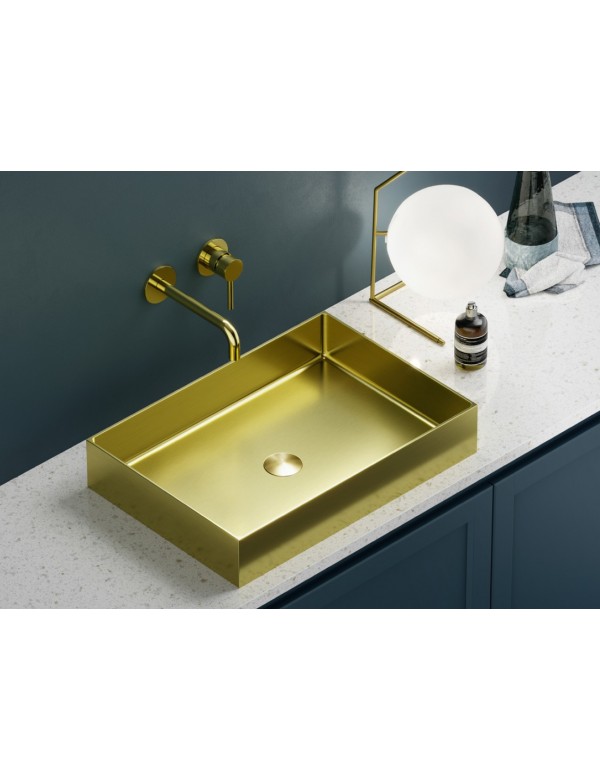 Lavabo à poser SATURN 55x38x10 cm en acier inoxydable
