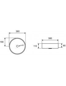Lavabo rond à poser VENUS 38x38x11 cm en acier inoxydable brossé