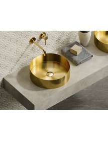 Lavabo rond à poser VENUS 38x38x11 cm en acier inoxydable