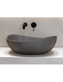 Vasque ovale grise ERIS à poser 57x37x20 cm en pierre