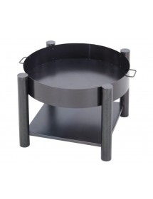 Brasero de jardin SOLAFA avec range bois carré en acier
