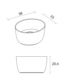 Vasque à poser Frosted Smoke OVAL RIHO 38x33 cm solid surface