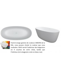 Baignoire îlot en solid surface RIHO OVAL 175x80x56,5 cm