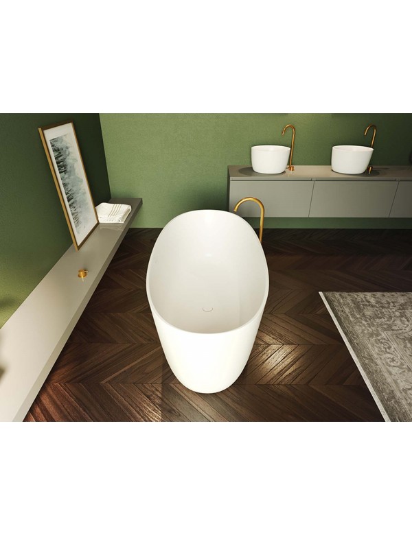 Baignoire îlot en solid surface RIHO OVAL 175x80x56,5 cm