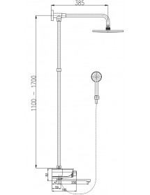 Colonne de douche murale MURRAY avec étagère 170 cm