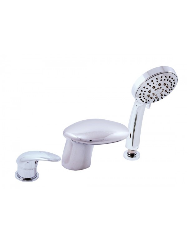 Mitigeur baignoire à cascade 3 trous DANUBE en laiton chromé