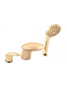 Mitigeur baignoire à cascade 3 trous DANUBE en laiton doré